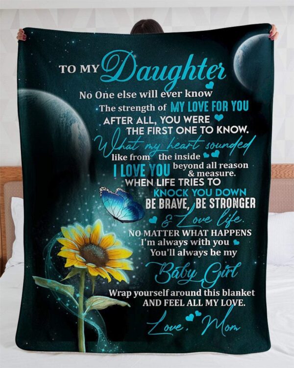 To My Daughter Feel All My Love From Mom Fleece Blanket Sherpa Blanket