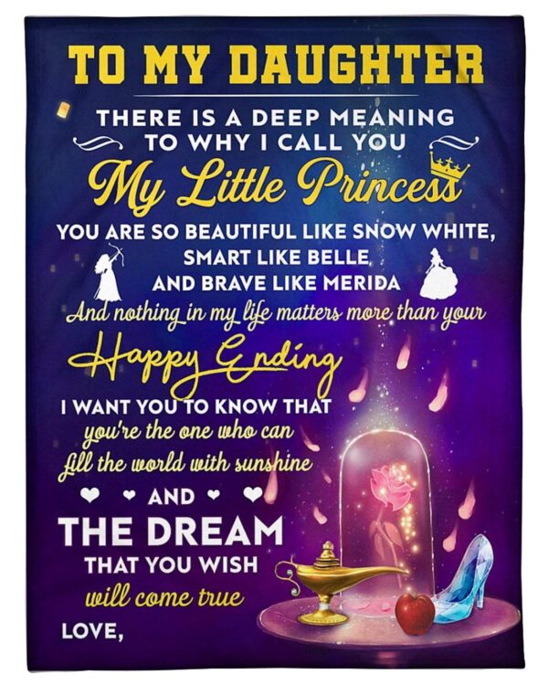To My Daughter My Little Princess Fleece Blanket Sherpa Blanket
