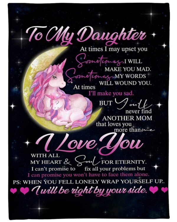 To My Daughter I Love You Unicorns Fleece Blanket Sherpa Blanket