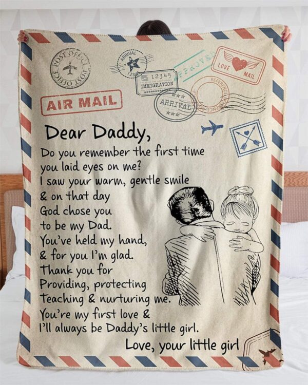 To Daddy From A Little Girl Fleece Blanket Sherpa Blanket