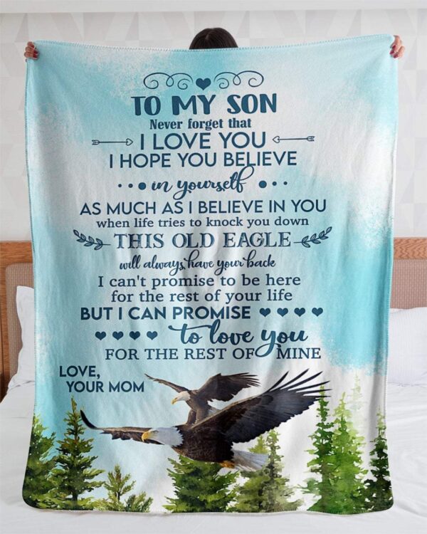 Son From Old Eagle Mom Fleece Blanket Sherpa Blanket