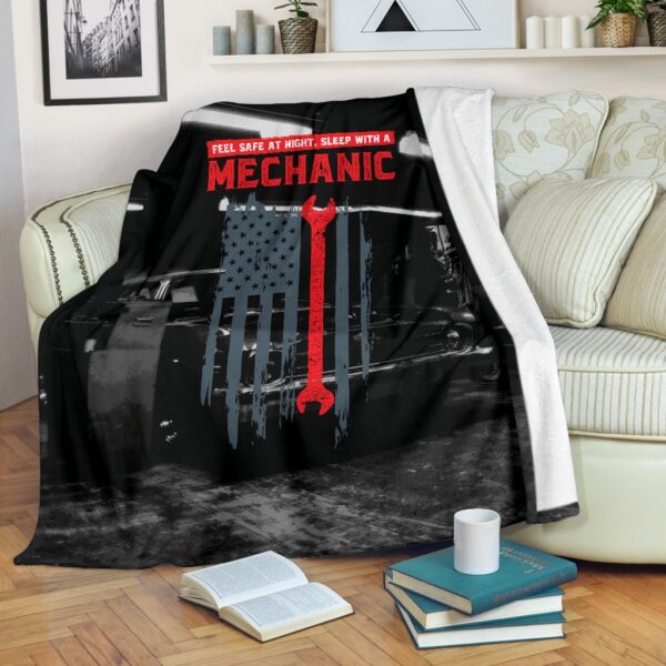 Feel Safe At Night Sleep With A Mechanic Fleece Blanket Sherpa Blanket