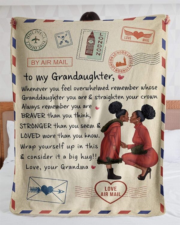 Love Letter To Granddaughter Love From Grandma Fleece Blanket Sherpa Blanket