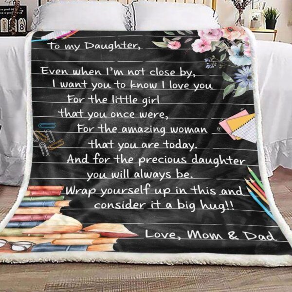 Parents To Teacher Daughter Fleece Blanket Sherpa Blanket