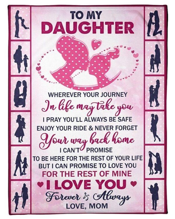 I Love You Forever And Always Gift For Daughter Fleece Blanket Sherpa Blanket