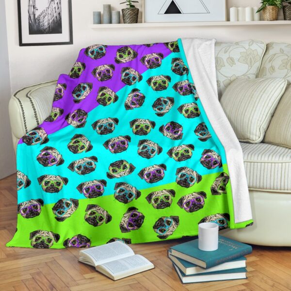 Hipster Pugs Fleece Blanket Sherpa Blanket