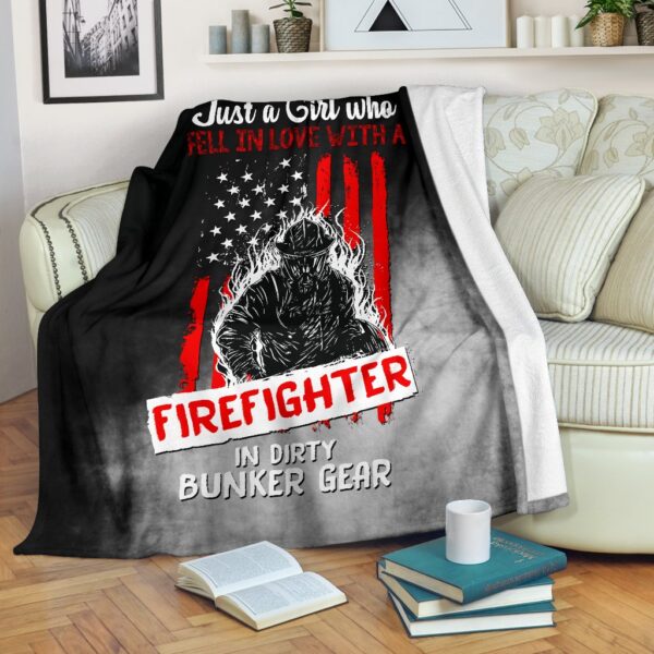 Just A Girl Who Fell In Love With A Firefighter Fleece Blanket Sherpa Blanket - Firefighter Bestseller