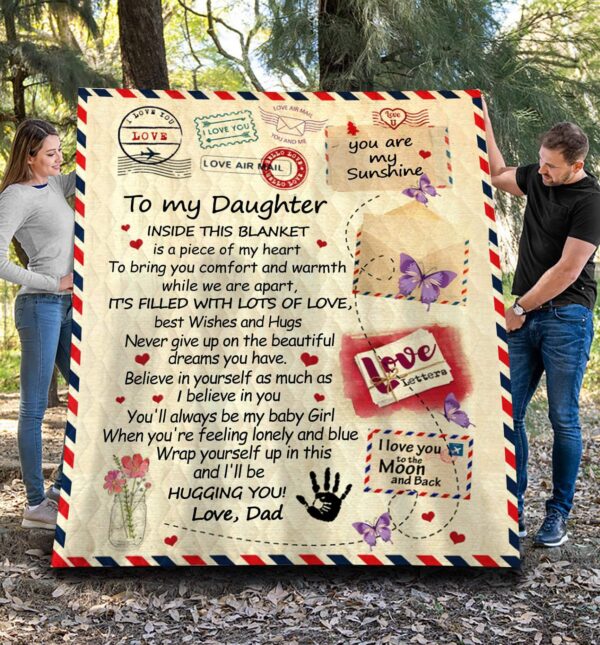 To My Daughter Inside This Blanket Love Dad Fleece Blanket Sherpa Blanket