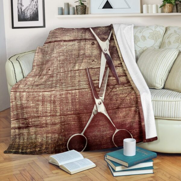 Rustic Shears Fleece Blanket Sherpa Blanket