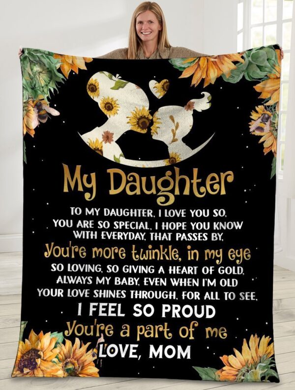 My Daughter To My Daughter I Love You So Mom And Daughter Sunflower Hippie Fleece Blanket Sherpa Blanket