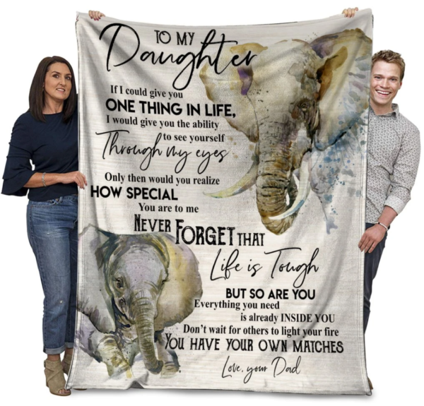 Elephant To My Daughter If I Could Give You One Thing In My Life Fleece Blanket Sherpa Blanket