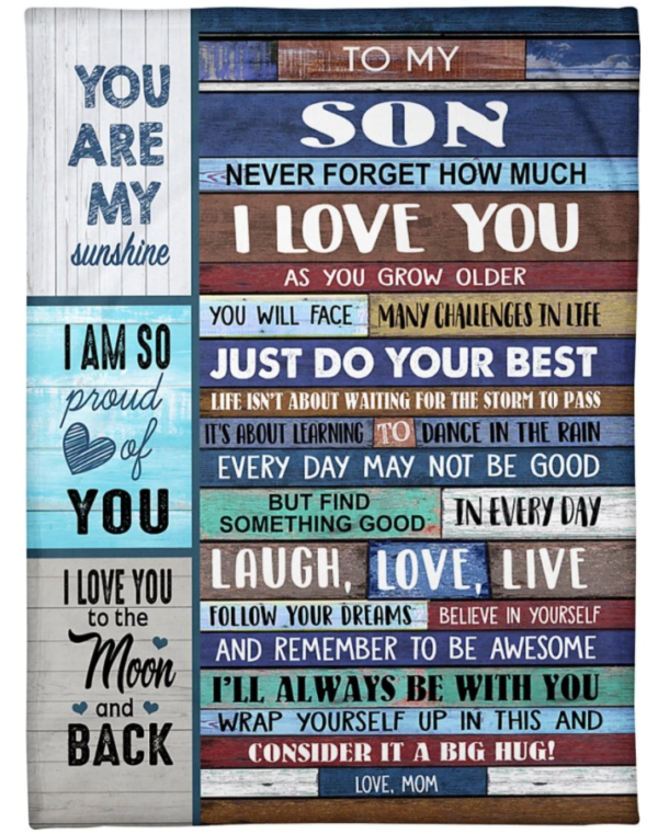 To My Son Never Forget How Much I Love You Fleece Blanket Sherpa Blanket