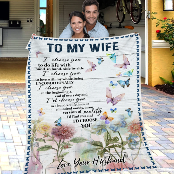Husband To Wife - I Choose You Fleece Blanket Sherpa Blanket