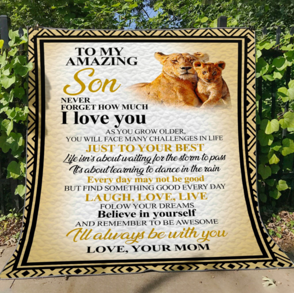 To My Amazing Son Never Forget How Much I Love You Love Your Mom Fleece Blanket Sherpa Blanket