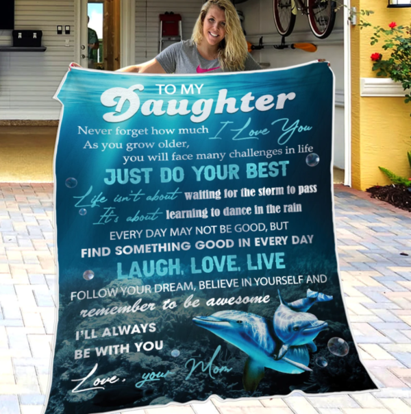 Mom To Daughter - Believe In Yourself And Remember To Be Awesome Fleece Blanket Sherpa Blanket