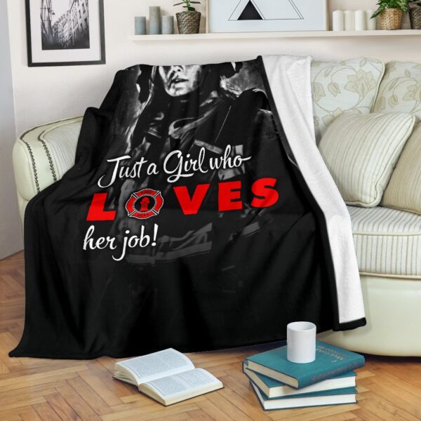 Just A Girl Who Loves Her Job Fleece Blanket Sherpa Blanket