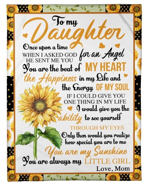 To My Daughter You Are My Sunshine Love Mom Fleece Blanket Sherpa Blanket