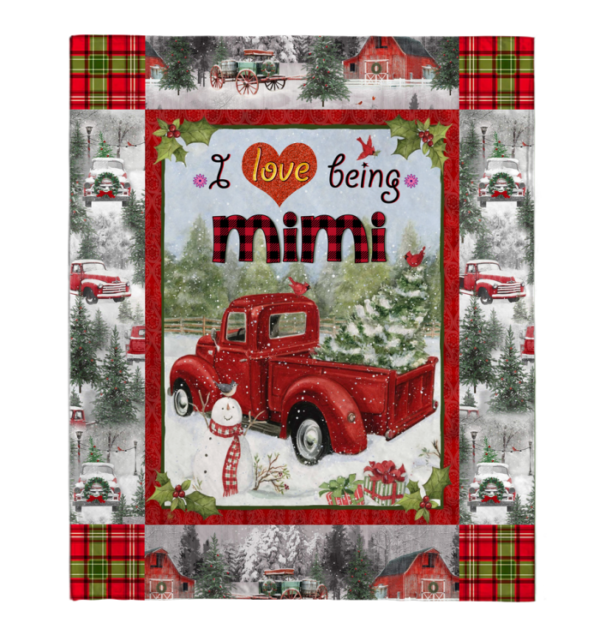 I Love Being Mimi Blanket Xmas Fleece Blanket Sherpa Blanket