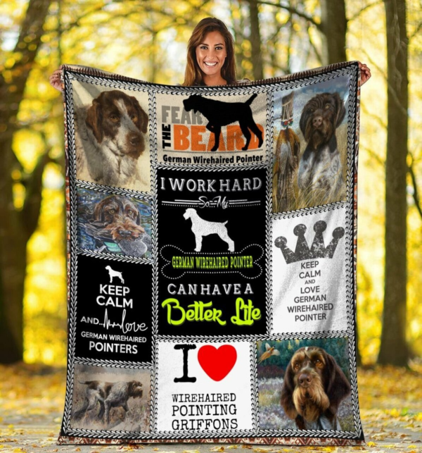 I Work Hard So My German Wirehaired Pointer Dog Can Have A Better Life Fleece Blanket Sherpa Blanket