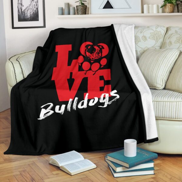 Love Bulldogs Fleece Blanket Sherpa Blanket