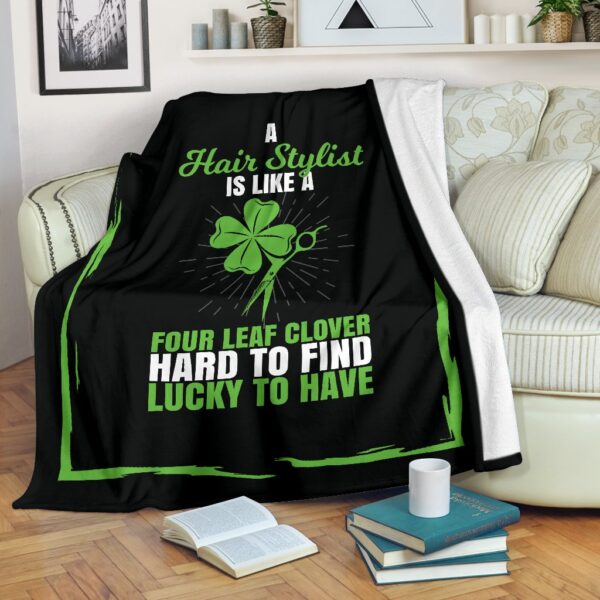 Four Leaf Clover Hair Stylist Fleece Blanket Sherpa Blanket
