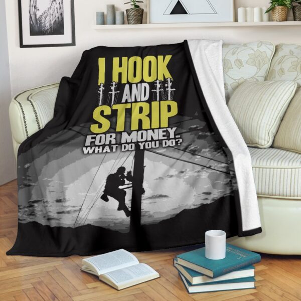 I Hook And Strip For Money Fleece Blanket Sherpa Blanket