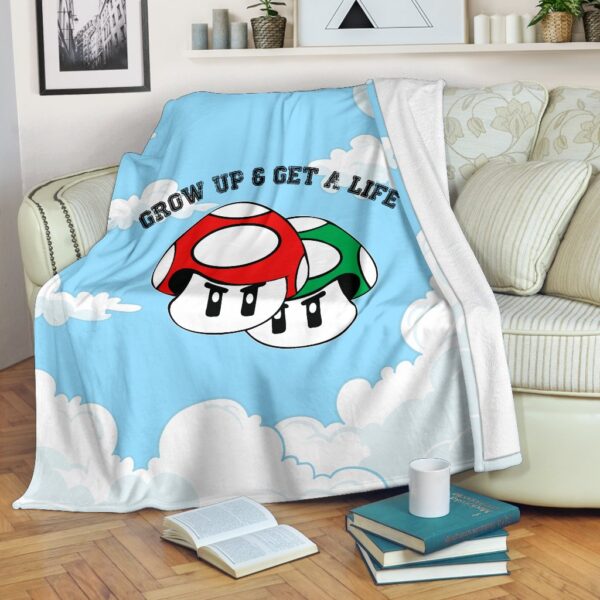 Grow Up Get A Life Fleece Blanket Sherpa Blanket