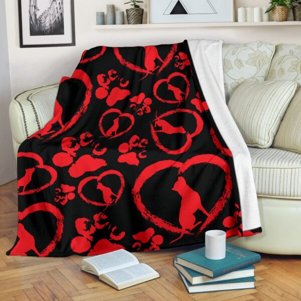 Pit Paw Hearts Fleece Blanket Sherpa Blanket