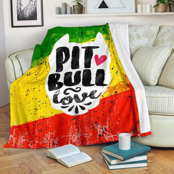 Pit Bull Love Fleece Blanket Sherpa Blanket