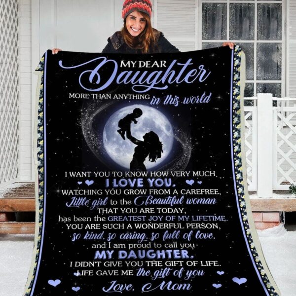 Blanket-Daughter-Beautiful Woman Daughter Fleece s Fleece Blanket Sherpa Blanket