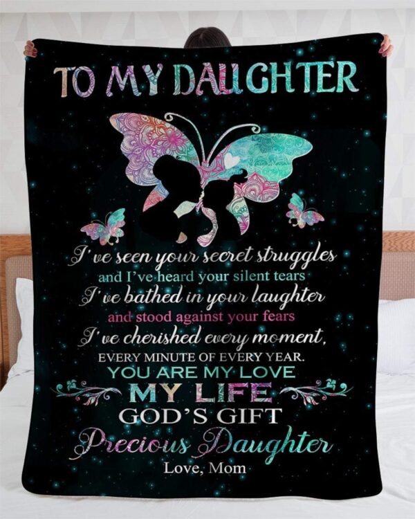 To My Daughter My Life God'S Gift Love From Mom Fleece Blanket Sherpa Blanket
