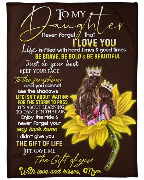 To My Daughter Love From Mom Sunflower Fleece Blanket Sherpa Blanket