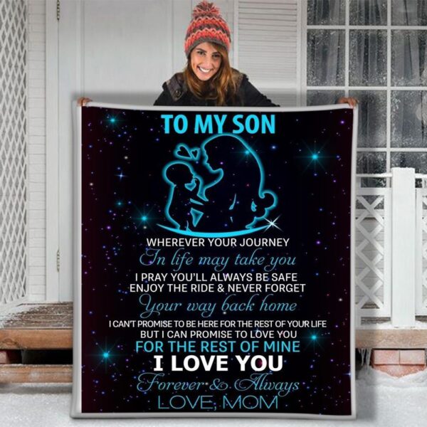 To My Son 3D Custom Fleece Blanket Sherpa Blanket