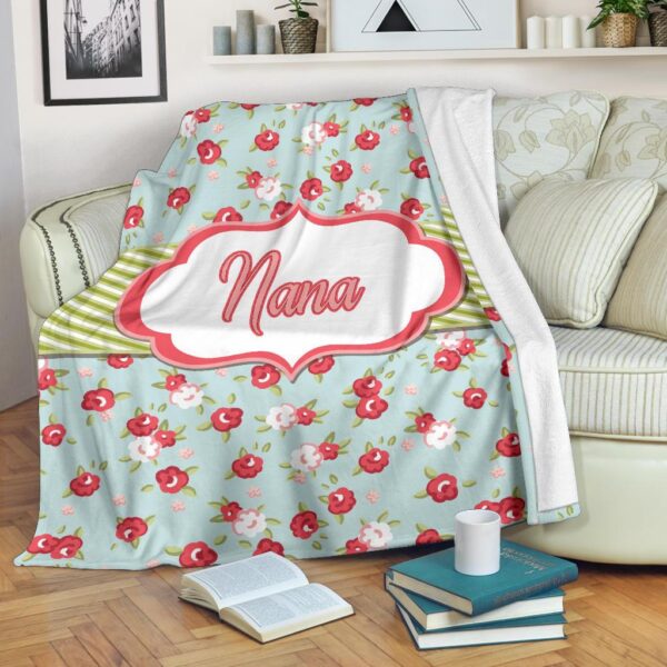 Nana Floral Fleece Blanket Sherpa Blanket