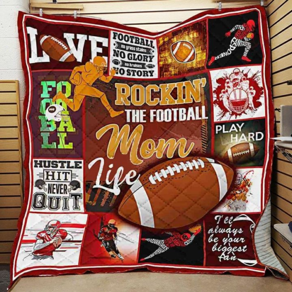 Rockin The Football Mom Life Gs Fleece Blanket Sherpa Blanket