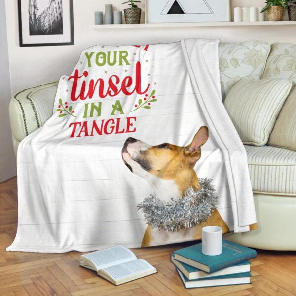 Don'T Get Your Tinsel In A Tangle Pit Bull Fleece Blanket Sherpa Blanket