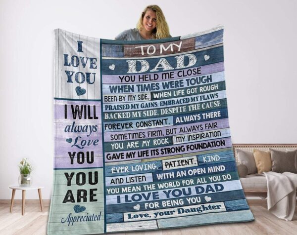 To my dad blanket to my daddy blanket dad and daughter gifts fathers day blanket fathers day gifts dad gifts from daughter Fleece Blanket Sherpa Blanket