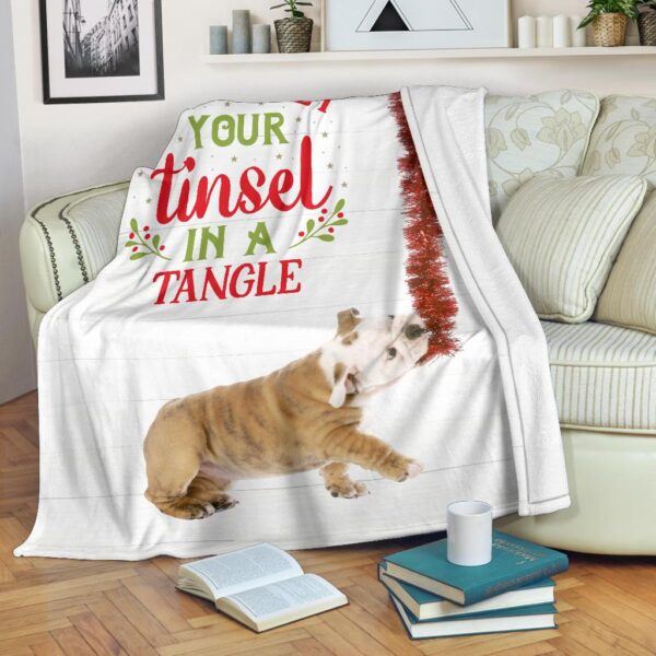 Don'T Get Your Tinsel In A Tangle Bulldog Fleece Blanket Sherpa Blanket