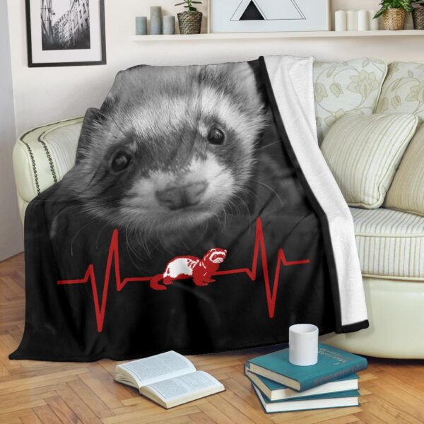 Ferret Heartbeat Fleece Blanket Sherpa Blanket