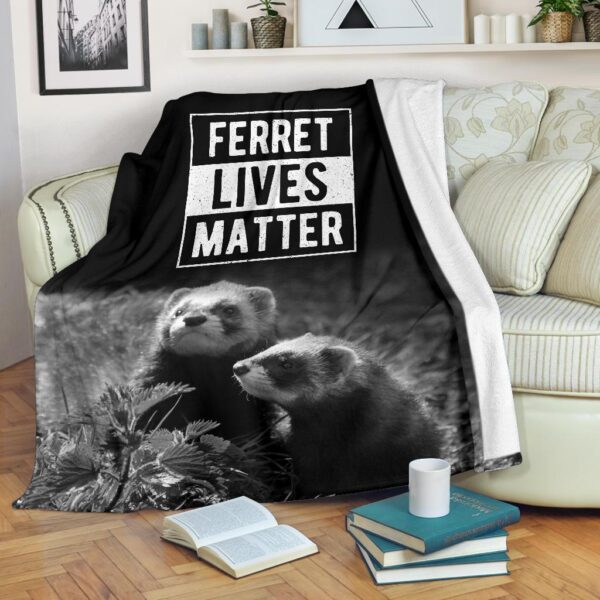 Ferret Lives Matter Fleece Blanket Sherpa Blanket