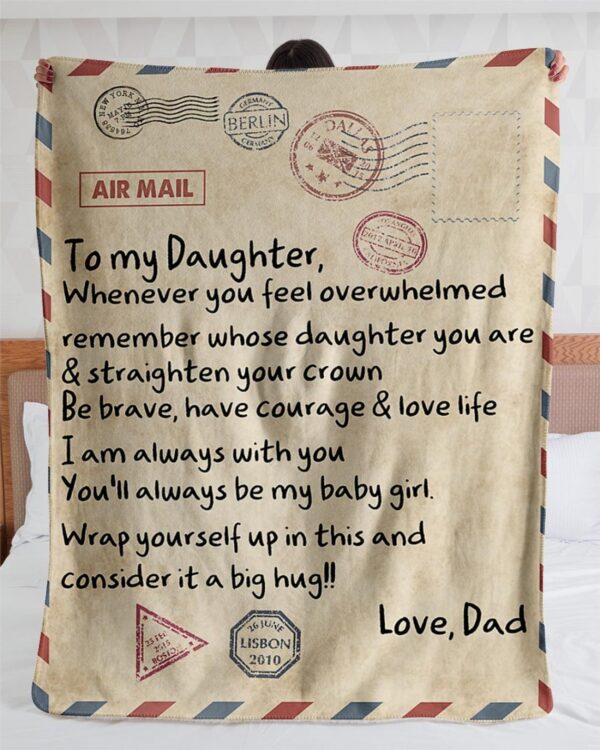 Love Letter To Daughter From Dad Fleece Sherpa Woven Blankets Gifts For Daughter Christmas Gifts Fleece Blanket Sherpa Blanket