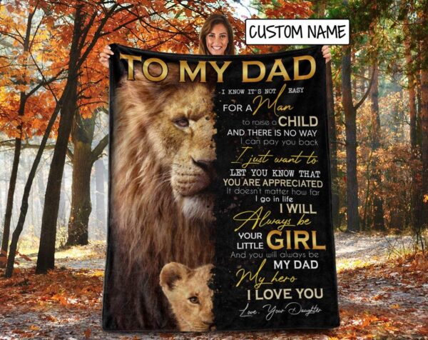 To My Dad Blanket From Daughter Blanket For Dad Dad and Daughter Gift Fleece Blanket Sherpa Blanket