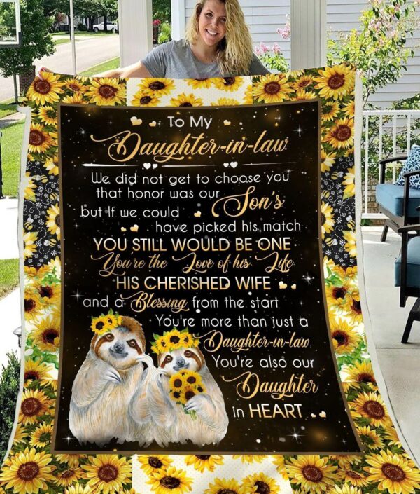 Blanket-Daughter-In Law In Heart Fleece s Fleece Blanket Sherpa Blanket