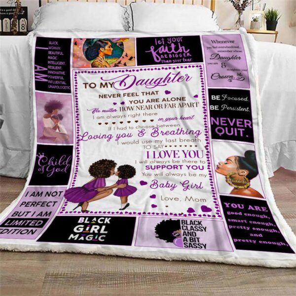 To My Daughter Blanket Black Mom Gift For Daughter Black Girl Bedding Black Daughter Blanket Sofa Throw Blanket Sherpa Fleece Blanket Sherpa Blanket