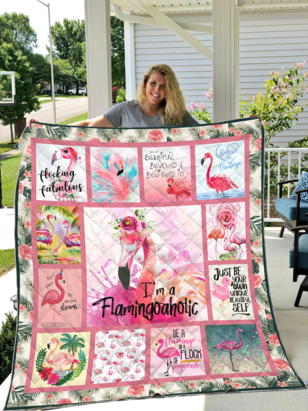 S Beautiful Flamingoaholic 3D All Over Printed  Fleece Blanket Sherpa Blanket