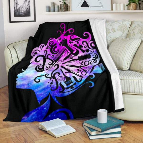 Hair Silhouette Fleece Blanket Sherpa Blanket