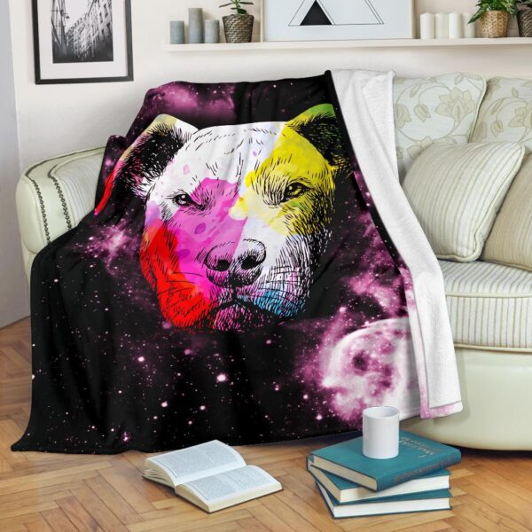 Colorful Pit Bull Fleece Blanket Sherpa Blanket