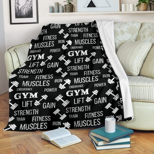 Gym Strength Fleece Blanket Sherpa Blanket