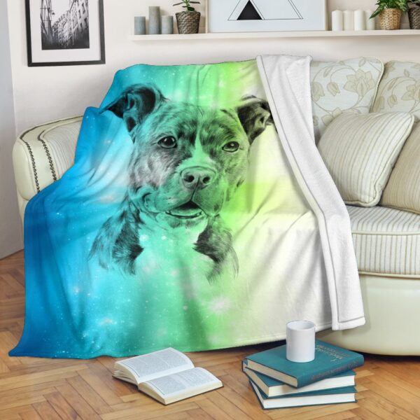 Galaxy Pit Bull Fleece Blanket Sherpa Blanket