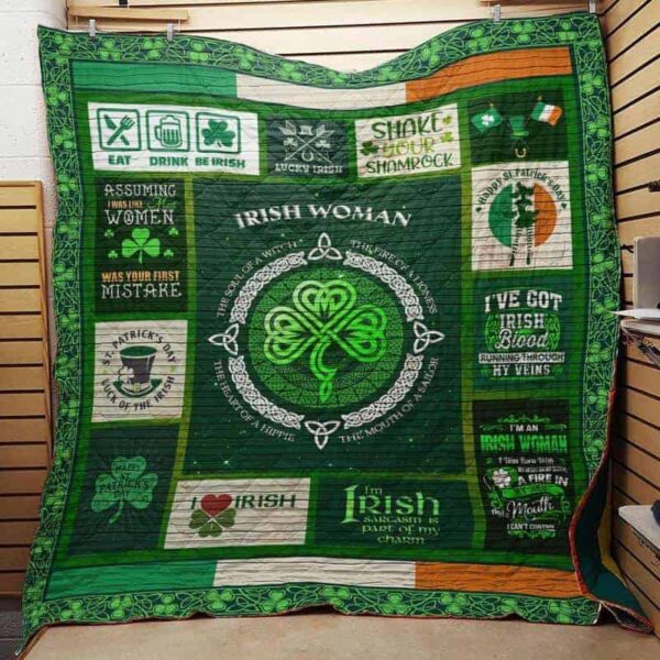 Irish Woman St Patrick Day 3D Over Printed Fleece Blanket Sherpa Blanket